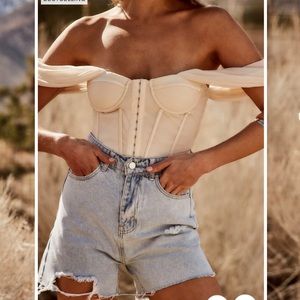 12th tribe beige corset top